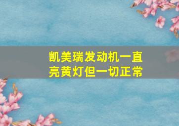 凯美瑞发动机一直亮黄灯但一切正常