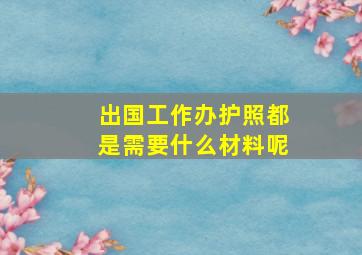 出国工作办护照都是需要什么材料呢