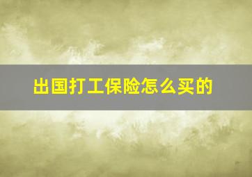 出国打工保险怎么买的