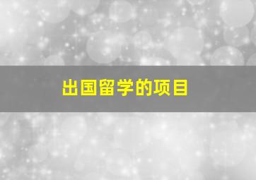 出国留学的项目