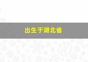 出生于湖北省