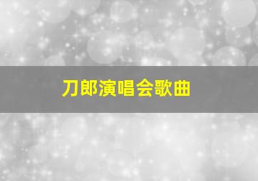 刀郎演唱会歌曲