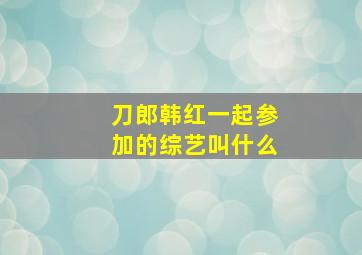 刀郎韩红一起参加的综艺叫什么