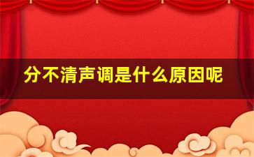 分不清声调是什么原因呢