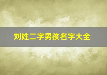 刘姓二字男孩名字大全