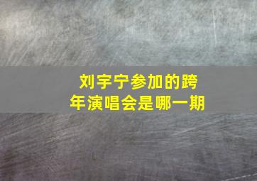 刘宇宁参加的跨年演唱会是哪一期