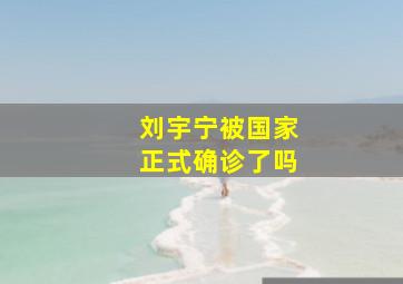 刘宇宁被国家正式确诊了吗