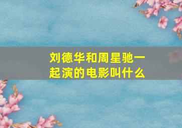 刘德华和周星驰一起演的电影叫什么