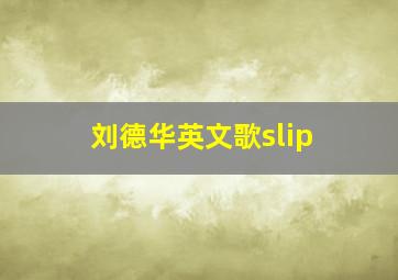 刘德华英文歌slip