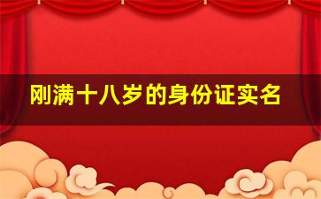 刚满十八岁的身份证实名