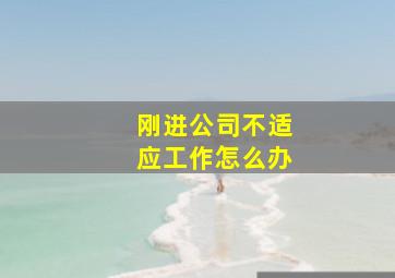 刚进公司不适应工作怎么办