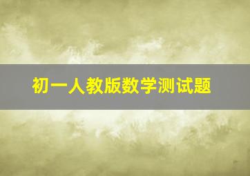 初一人教版数学测试题