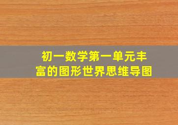 初一数学第一单元丰富的图形世界思维导图