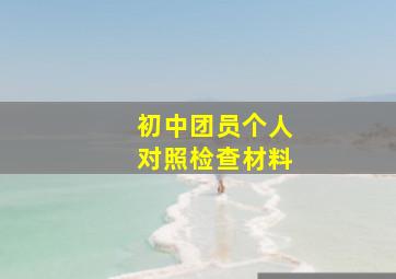 初中团员个人对照检查材料