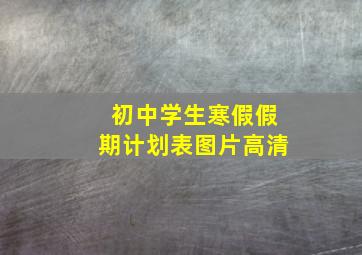 初中学生寒假假期计划表图片高清