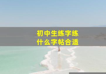 初中生练字练什么字帖合适