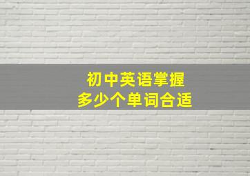 初中英语掌握多少个单词合适