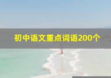 初中语文重点词语200个