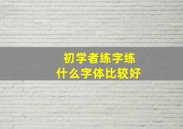 初学者练字练什么字体比较好