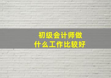 初级会计师做什么工作比较好