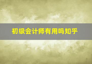 初级会计师有用吗知乎