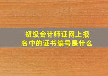 初级会计师证网上报名中的证书编号是什么