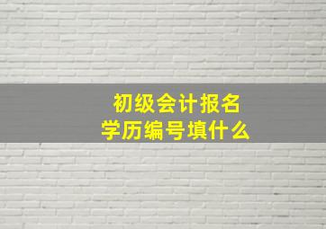 初级会计报名学历编号填什么