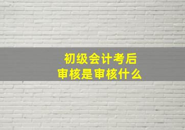 初级会计考后审核是审核什么