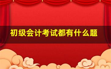 初级会计考试都有什么题