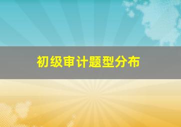 初级审计题型分布