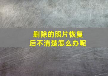 删除的照片恢复后不清楚怎么办呢