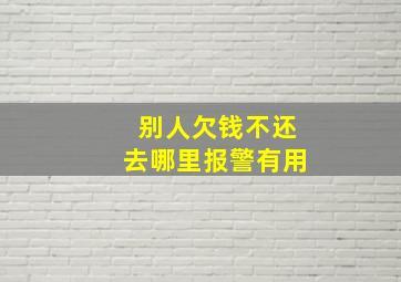 别人欠钱不还去哪里报警有用