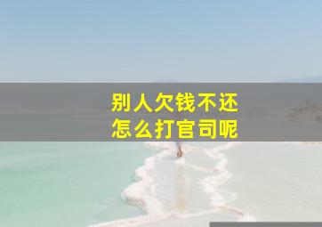 别人欠钱不还怎么打官司呢