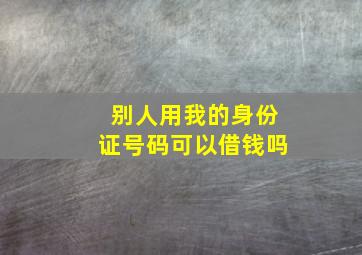 别人用我的身份证号码可以借钱吗