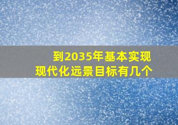 到2035年基本实现现代化远景目标有几个