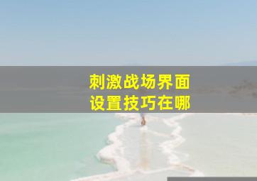 刺激战场界面设置技巧在哪