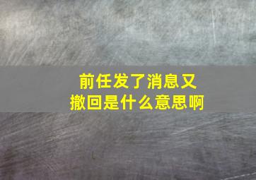 前任发了消息又撤回是什么意思啊