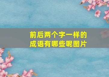 前后两个字一样的成语有哪些呢图片