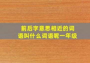 前后字意思相近的词语叫什么词语呢一年级