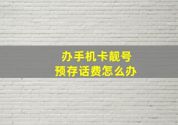 办手机卡靓号预存话费怎么办