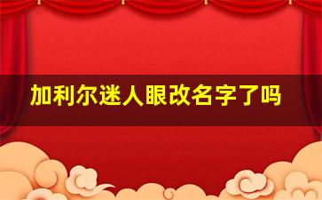 加利尔迷人眼改名字了吗