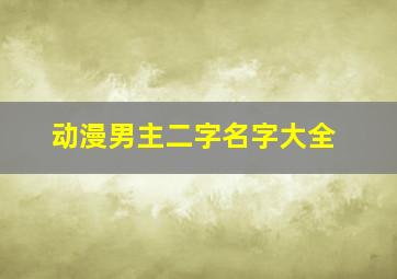 动漫男主二字名字大全