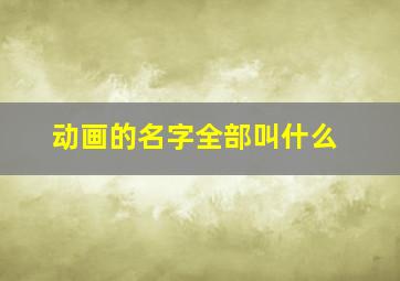 动画的名字全部叫什么