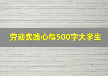 劳动实践心得500字大学生