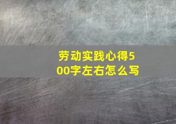 劳动实践心得500字左右怎么写