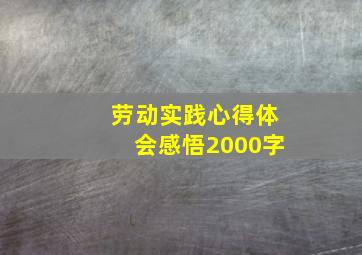 劳动实践心得体会感悟2000字