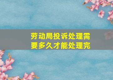 劳动局投诉处理需要多久才能处理完