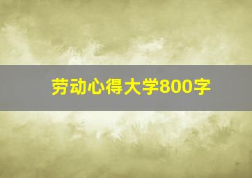 劳动心得大学800字