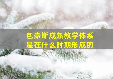 包豪斯成熟教学体系是在什么时期形成的