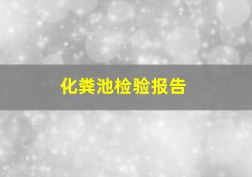 化粪池检验报告